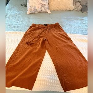 Banana Republic Wide Leg Rust Linen Blend Pants
